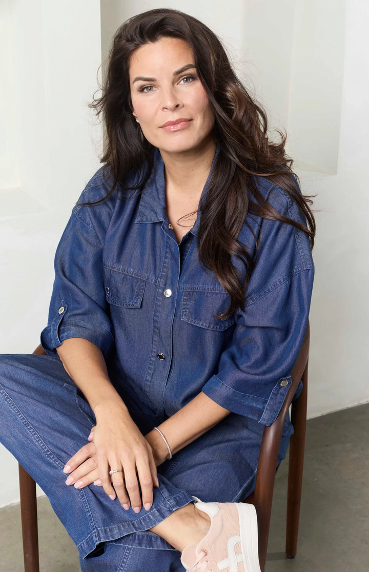 Zoso Maartje Dark Denim Blouse