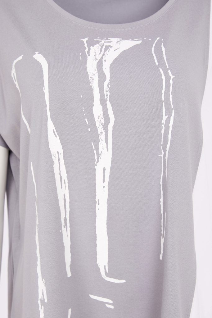 NAYA Dove & White Placement Print Top