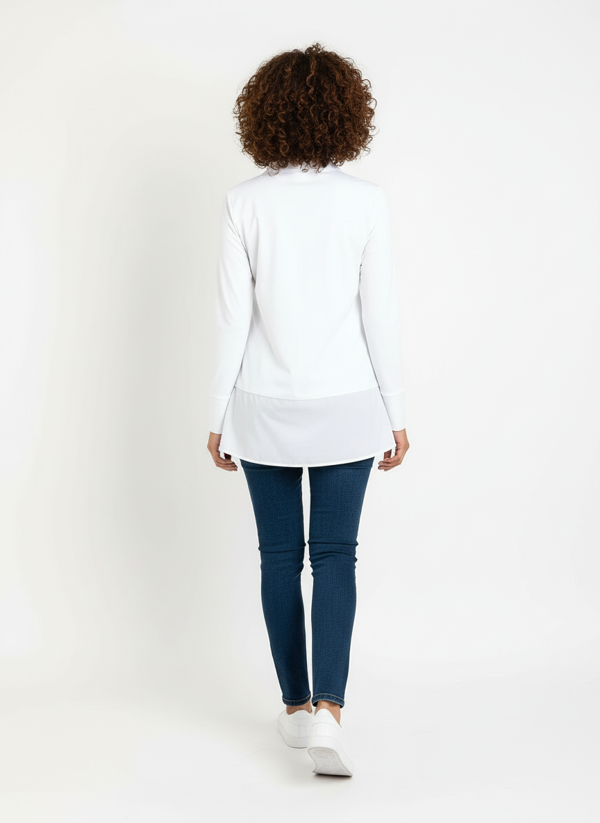 Decollage Peggy Tunic Shirt, White