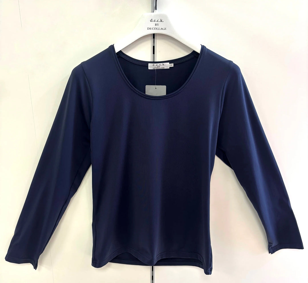 Decollage PAULA Navy Long Sleeve Top