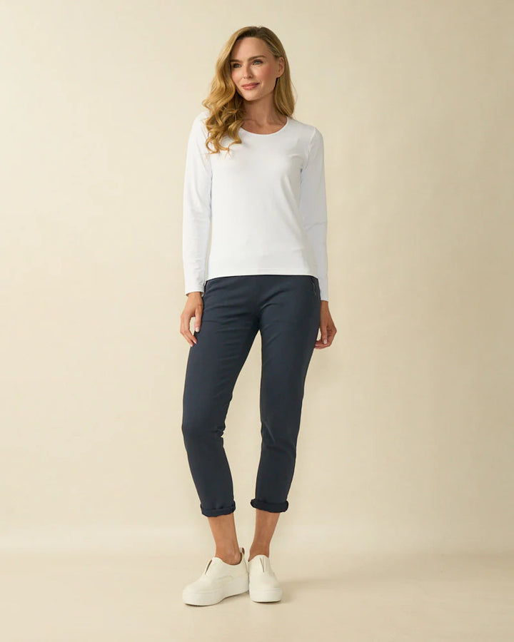 Decollage PAULA White Long Sleeve Top