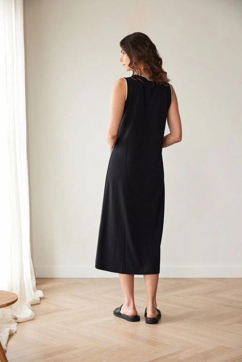 Peruzzi Black Piped Dress