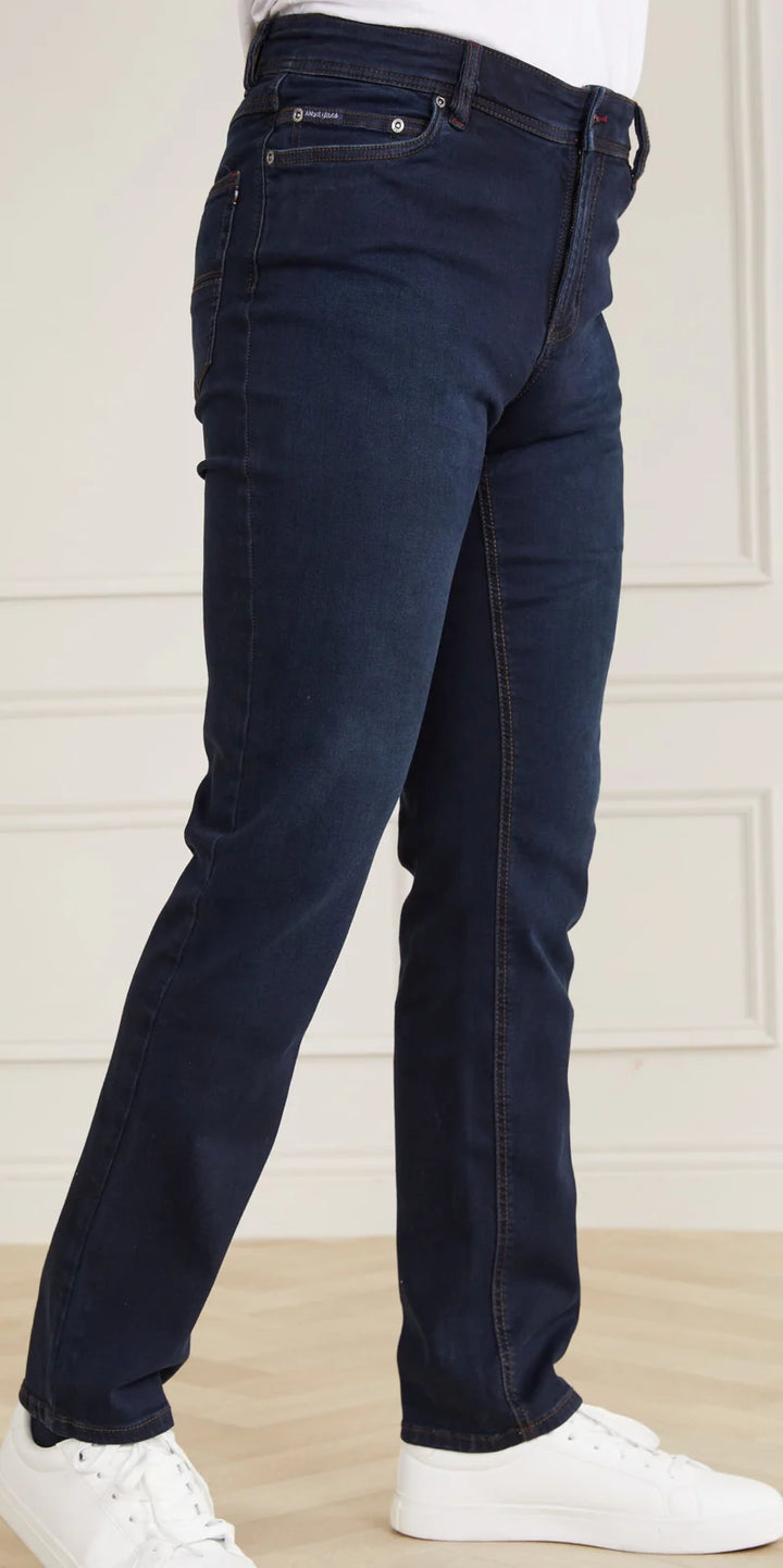 André Sanchez Worn Look Jeans, Blue-Black