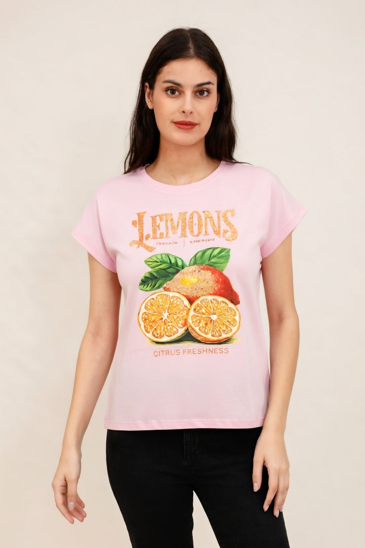 Lemon Cotton Print Top