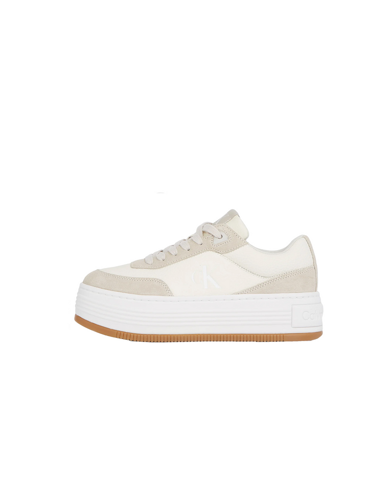 Calvin Klein Creamy White Platform Lace Up Trainers