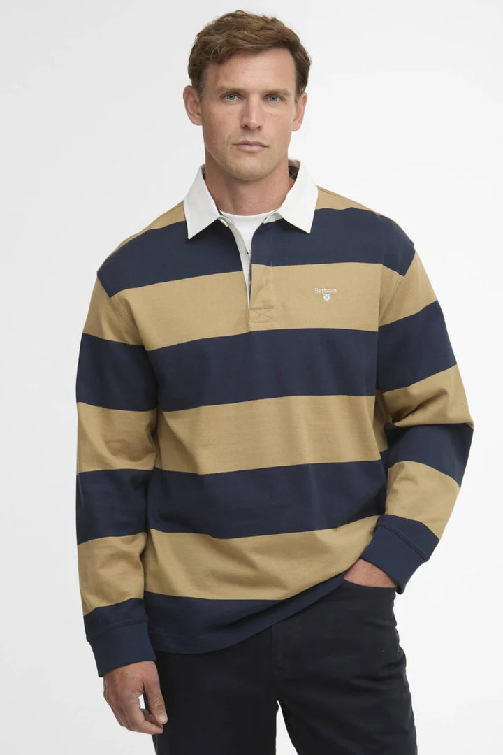 Barbour Broome Rugby Shirt, Navy/Trench
