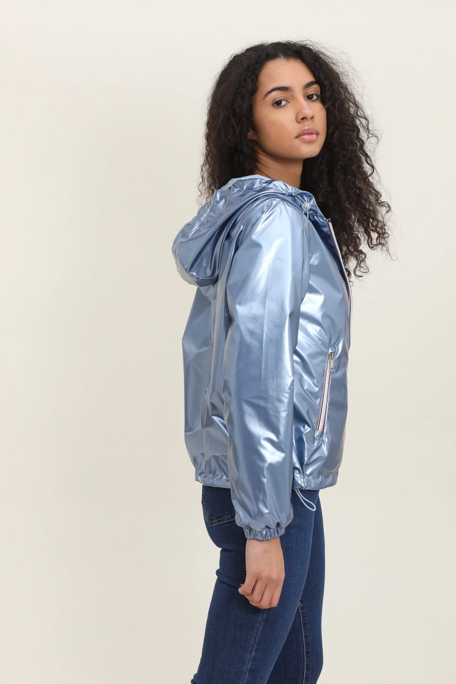 Short Waterproof Reversible Windbreaker