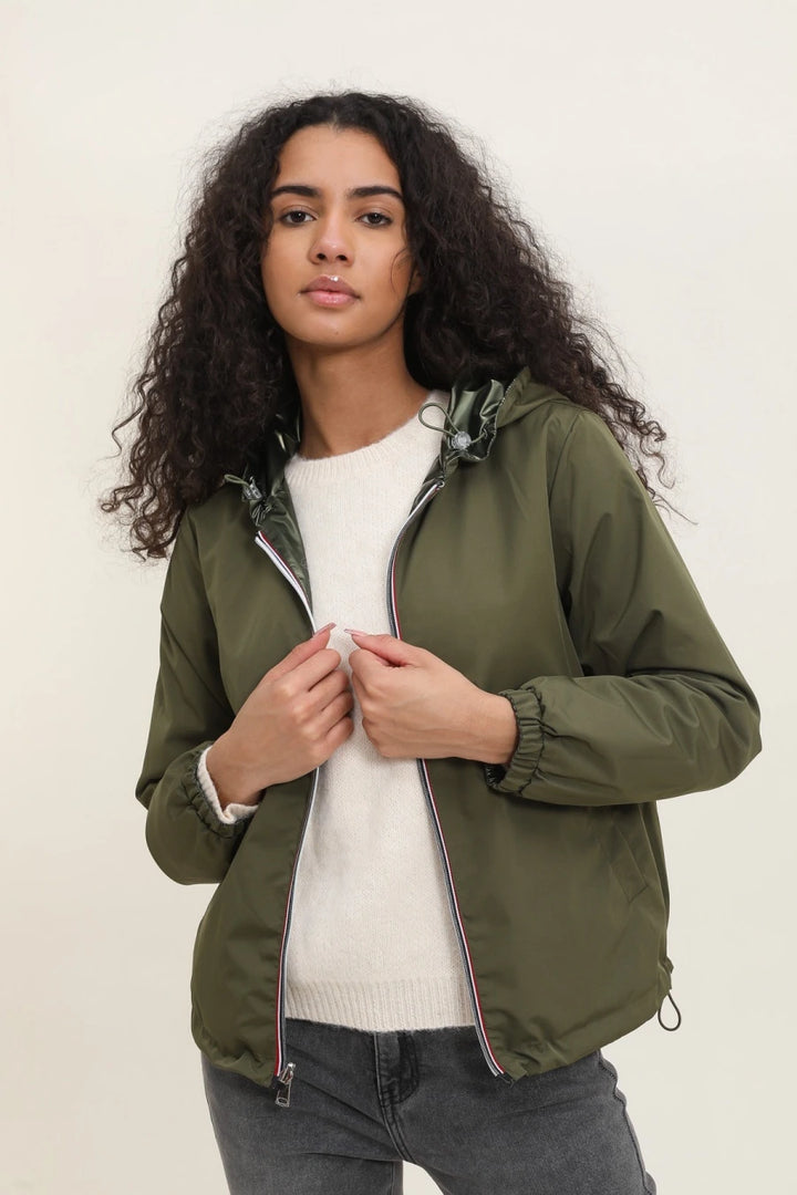 Short Waterproof Reversible Windbreaker