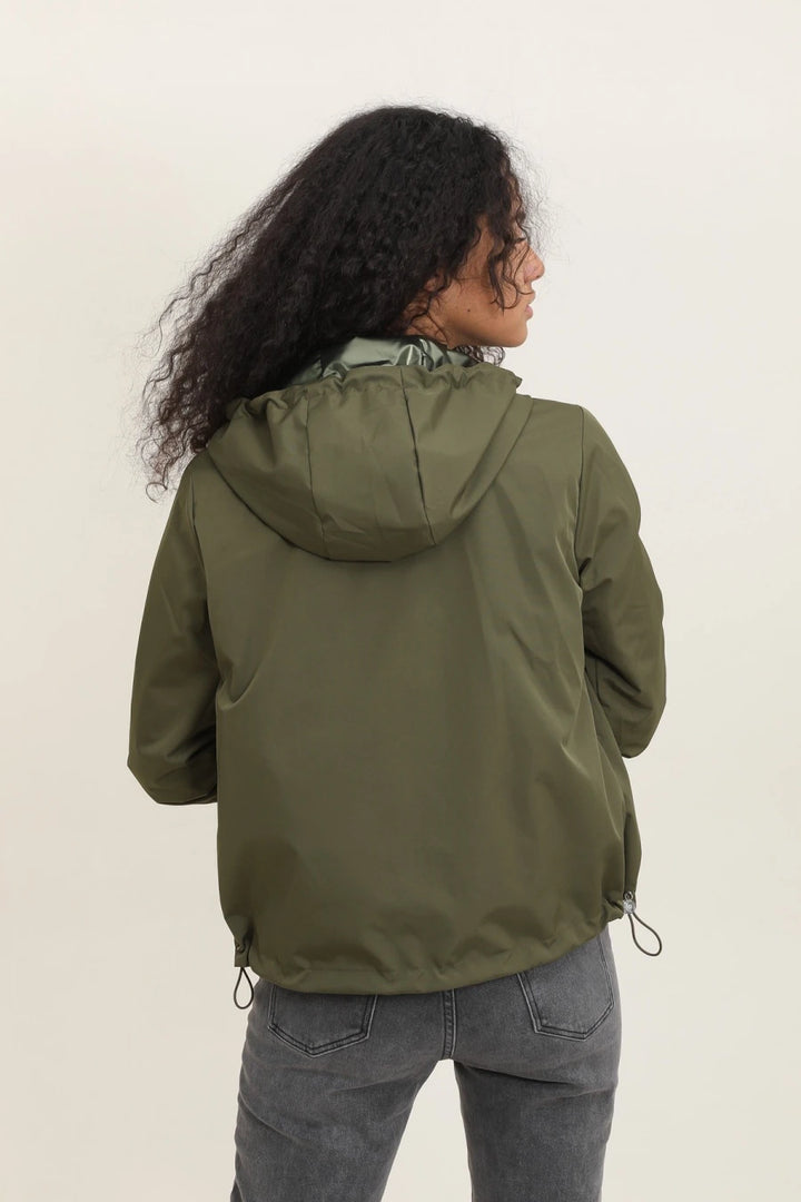 Short Waterproof Reversible Windbreaker