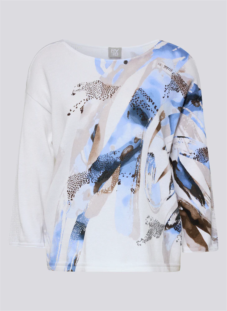 Rabe Blue Ocean Print Sweater