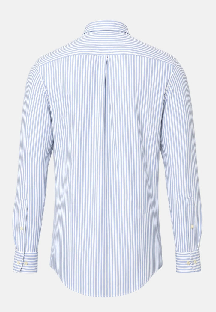 Fynch Hatton Poplin Stripe Button Down Shirt, Light Blue
