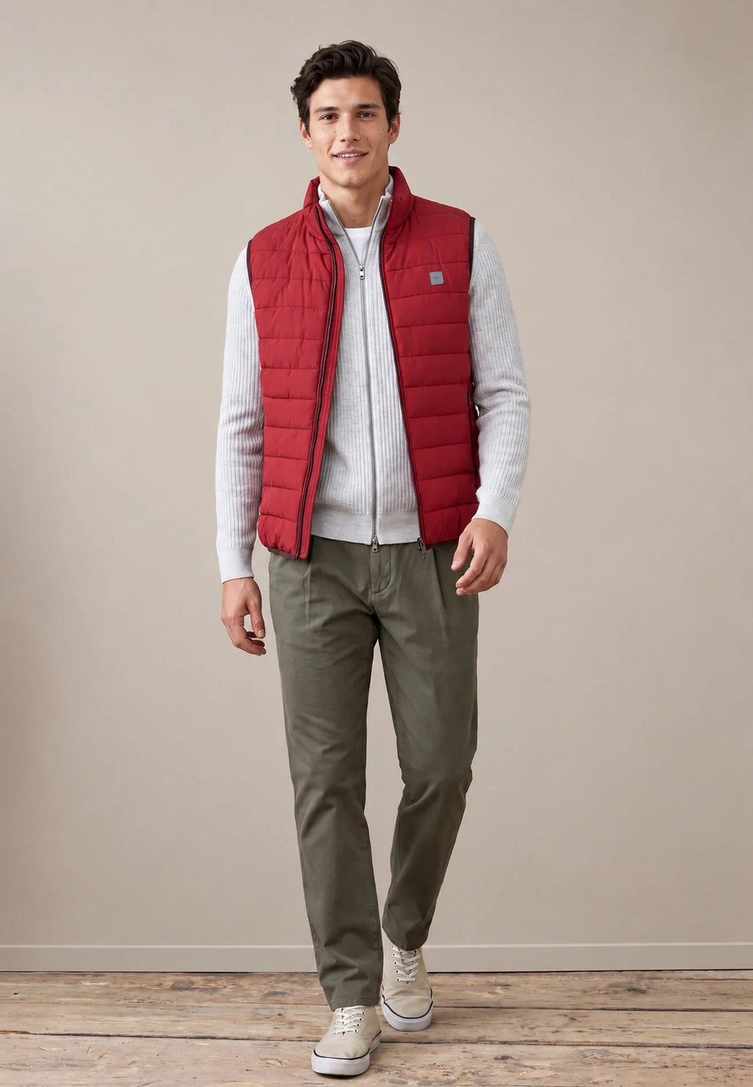 Fynch Hatton Lightweight Quilted Gilet, Brick