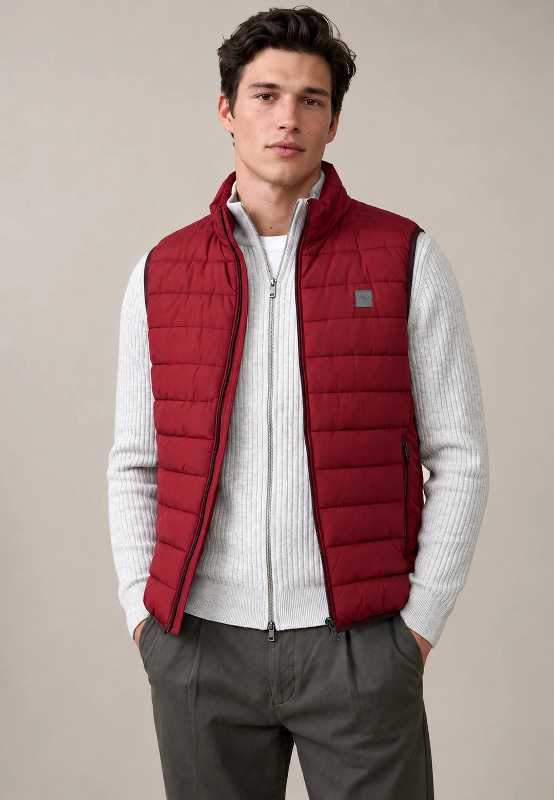 Fynch Hatton Lightweight Quilted Gilet, Brick