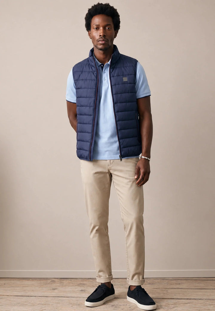 Fynch Hatton Lightweight Quilted Gilet, Dark Navy