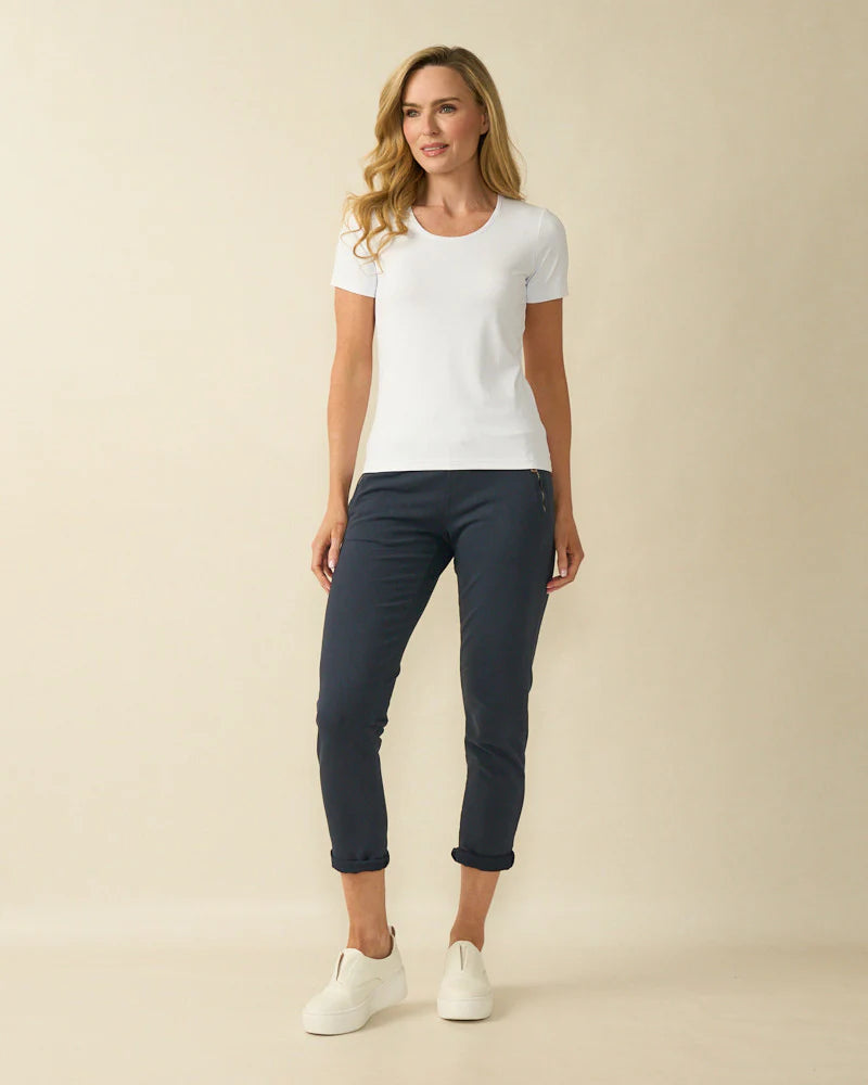 Decollage Petra White Short Sleeve Top