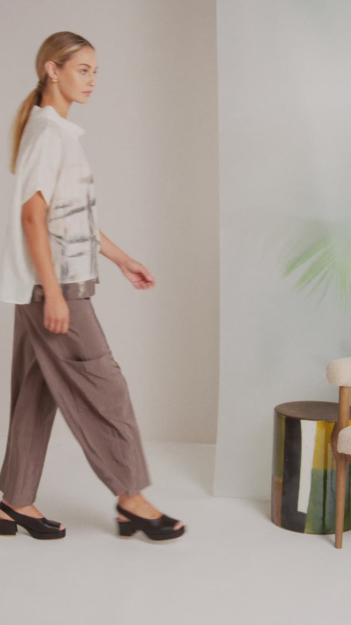 NAYA Taupe Wide Leg Trousers