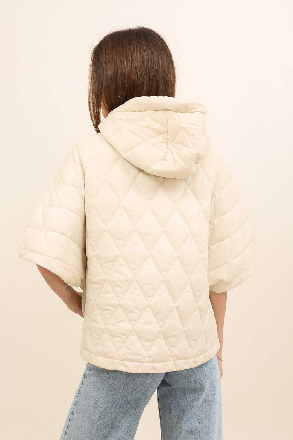 Oversized quilted jacket with hood - image 4