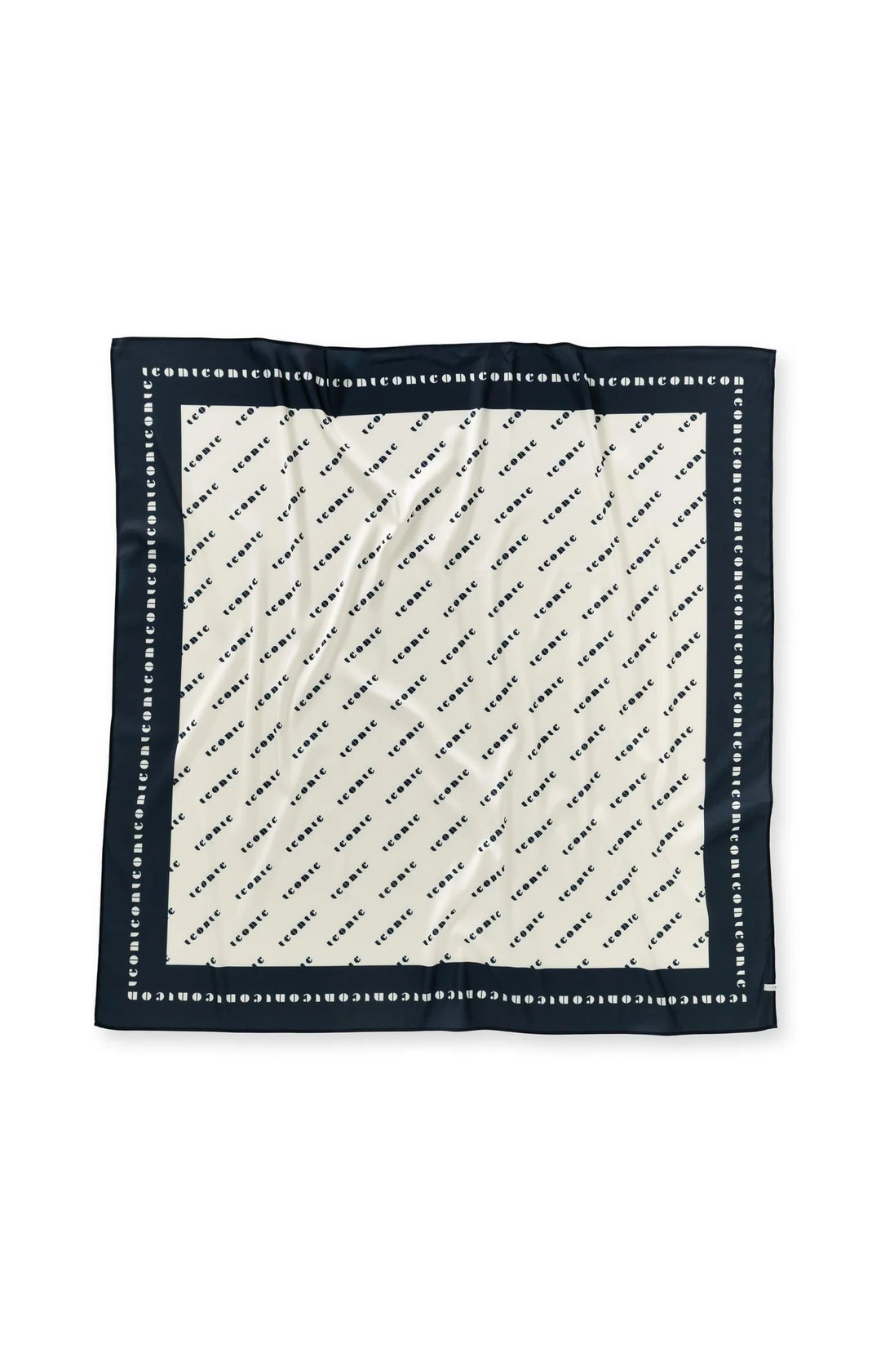 YAYA Navy Woven Square Scarf